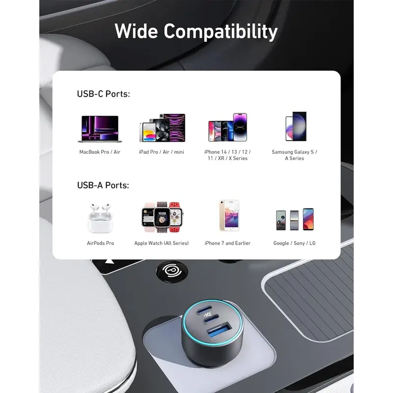 شارژر فندکی 67 وات انکر مدل A2731 به همراه کابل USB-C